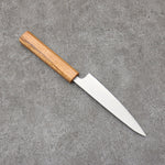 Seisuke Silver Steel No.3 Migaki Polish Finish Petty-Utility  135mm White Oak Handle - Japannywholesale