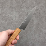 Seisuke Silver Steel No.3 Migaki Polish Finish Petty-Utility  135mm White Oak Handle - Japannywholesale