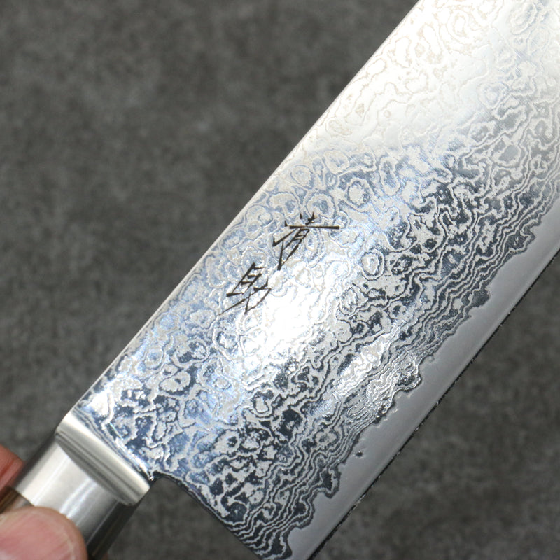 Seisuke Kagami2 AUS10 Mirrored Finish Damascus Nakiri  165mm Brown Pakka wood Handle - Japannywholesale