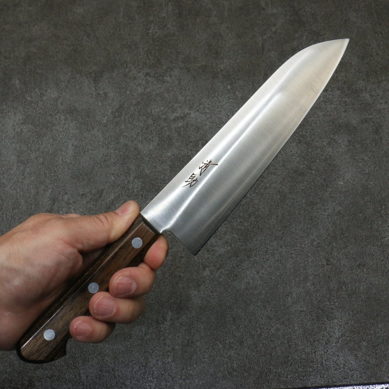 Seisuke SLD Migaki Polish Finish Santoku  180mm Brown Pakka wood Handle - Japannywholesale