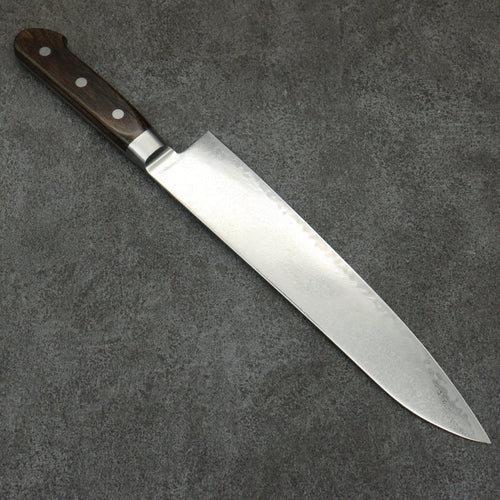 Seisuke Kagami2 AUS10 Mirrored Finish Damascus Gyuto  240mm Brown Pakka wood Handle - Japannywholesale