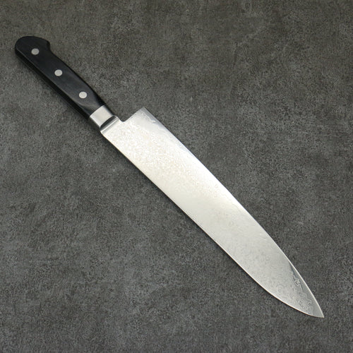 Seisuke VG10 33 Layer Mirrored Finish Damascus Gyuto  240mm Black Pakka wood Handle - Japannywholesale