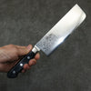 Seisuke VG10 33 Layer Mirrored Finish Damascus Nakiri  165mm Black Pakka wood Handle - Japannywholesale