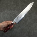 Seisuke VG10 33 Layer Mirrored Finish Damascus Gyuto  240mm Red Pakka wood Handle - Japannywholesale