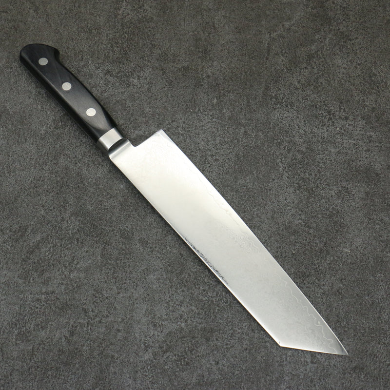 Seisuke VG10 33 Layer Mirrored Finish Damascus Kiritsuke Gyuto  210mm Black Pakka wood Handle - Japannywholesale