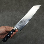 Seisuke VG10 33 Layer Mirrored Finish Damascus Kiritsuke Gyuto  210mm Black Pakka wood Handle - Japannywholesale