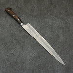 Seisuke Silver Steel No.3 Nashiji Sujihiki  240mm Brown Pakka wood Handle - Japannywholesale