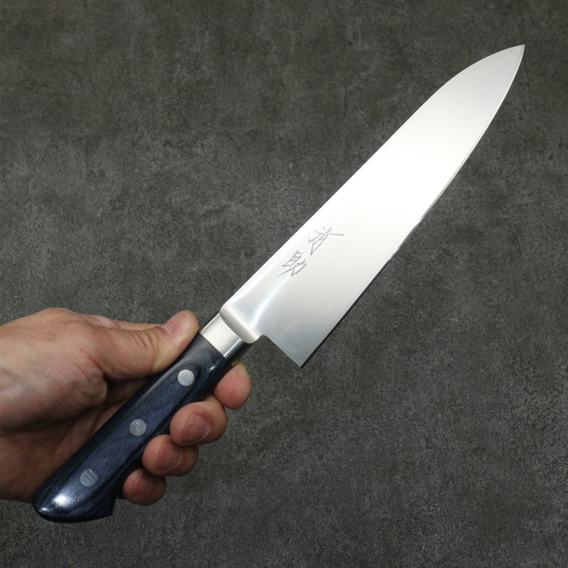 Seisuke Seiten Molybdenum Gyuto  180mm Navy blue Pakka wood Handle - Japannywholesale