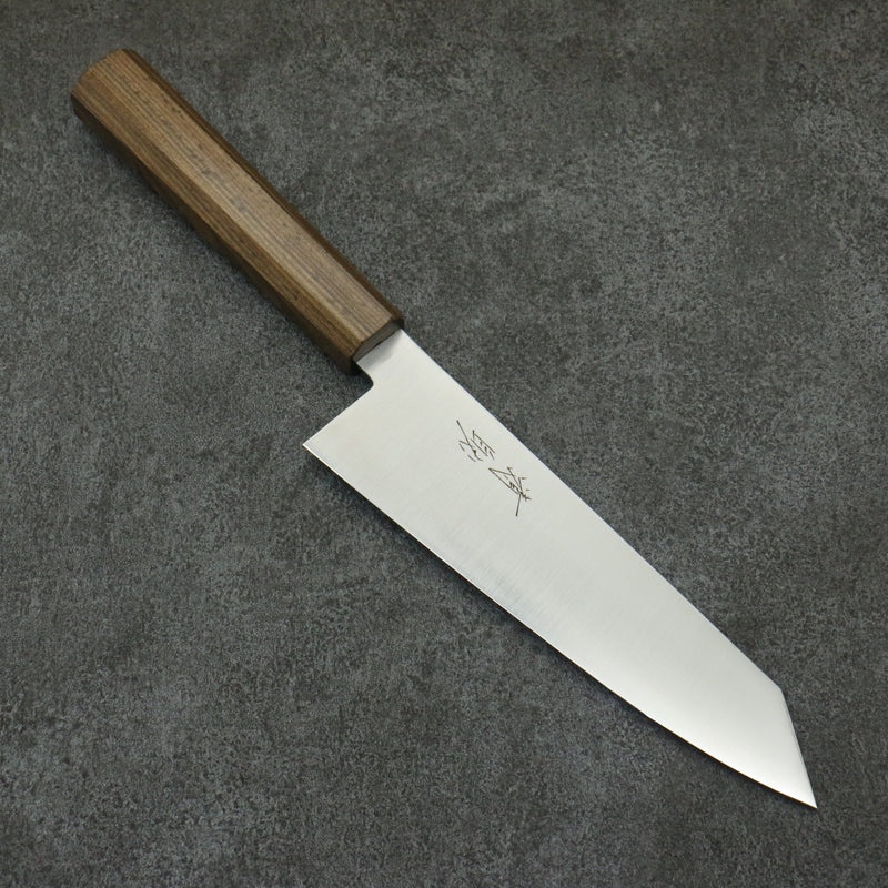 Seisuke Stainless Steel Kiritsuke Santoku  180mm Sandalwood (grey) Handle - Japannywholesale