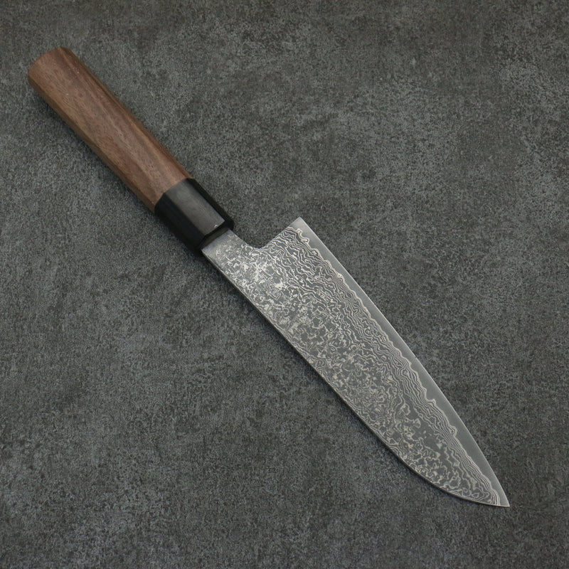 Shigeki Tanaka Harukaze SG2 Damascus Santoku  165mm Walnut Handle - Japannywholesale