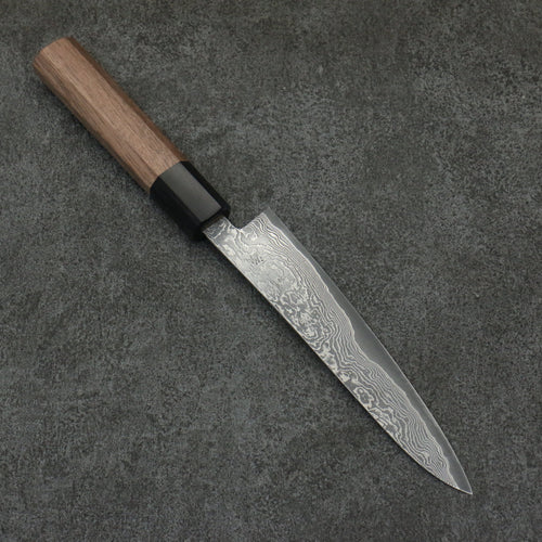 Shigeki Tanaka Harukaze SG2 Damascus Petty-Utility  150mm Walnut Handle - Japannywholesale