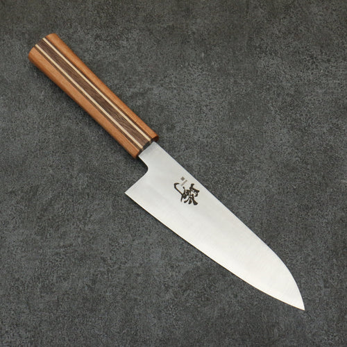 Shigeki Tanaka Majiro Silver Steel No.3 Santoku  165mm Maple, Cherry, Walnut Handle - Japannywholesale