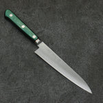 Sakai Kikumori Blue Steel No.1 Petty-Utility  150mm Green Pakka wood Handle - Japannywholesale