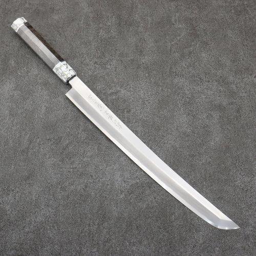 Sakai Takayuki Zangetsu Silver Steel No.3 Sakimaru Yanagiba  330mm Stabilized wood Handle with Sheath - Japannywholesale