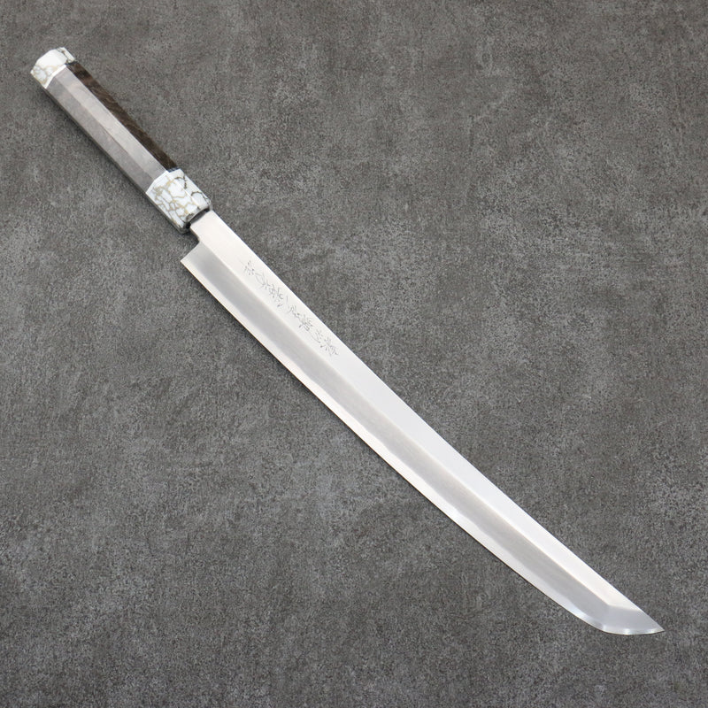 Sakai Takayuki Zangetsu Silver Steel No.3 Sakimaru Yanagiba  330mm Stabilized wood Handle with Sheath - Japannywholesale