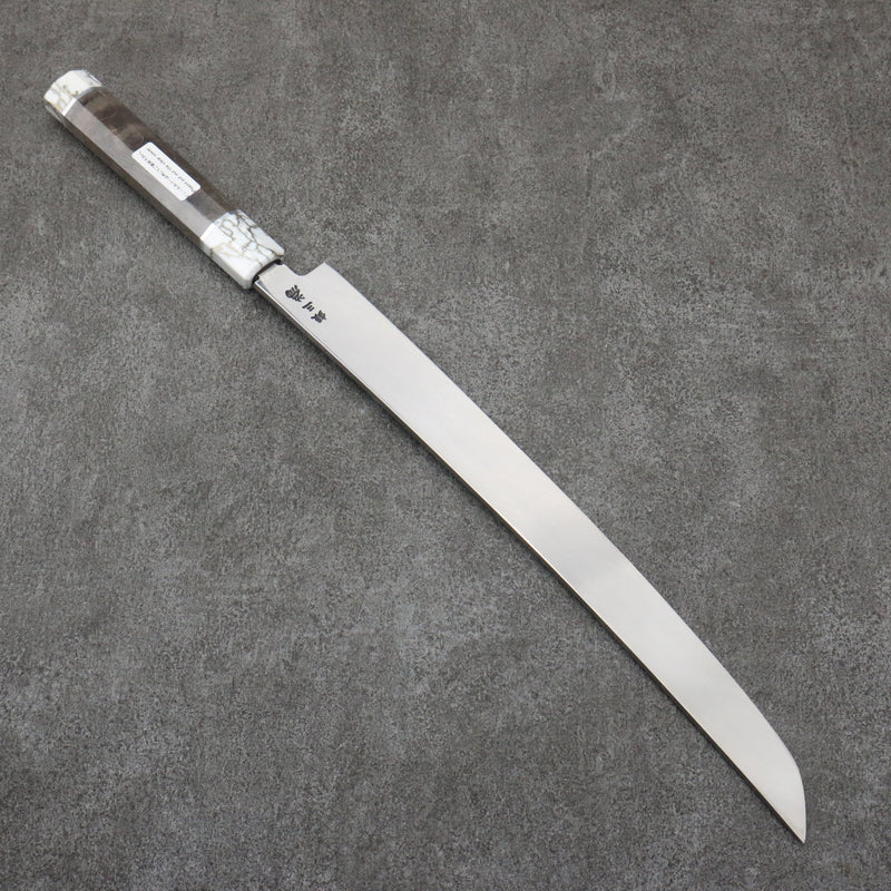 Sakai Takayuki Zangetsu Silver Steel No.3 Sakimaru Yanagiba  330mm Stabilized wood Handle with Sheath - Japannywholesale