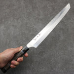 Sakai Takayuki Ginryu Honyaki Swedish Steel Mirrored Finish Sakimaru Yanagiba  300mm Stabilized wood Handle with Sheath - Japannywholesale