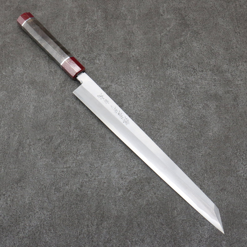 Sakai Takayuki Byakko White Steel No.1 Kiritsuke Yanagiba  300mm Stabilized wood Handle with Sheath - Japannywholesale