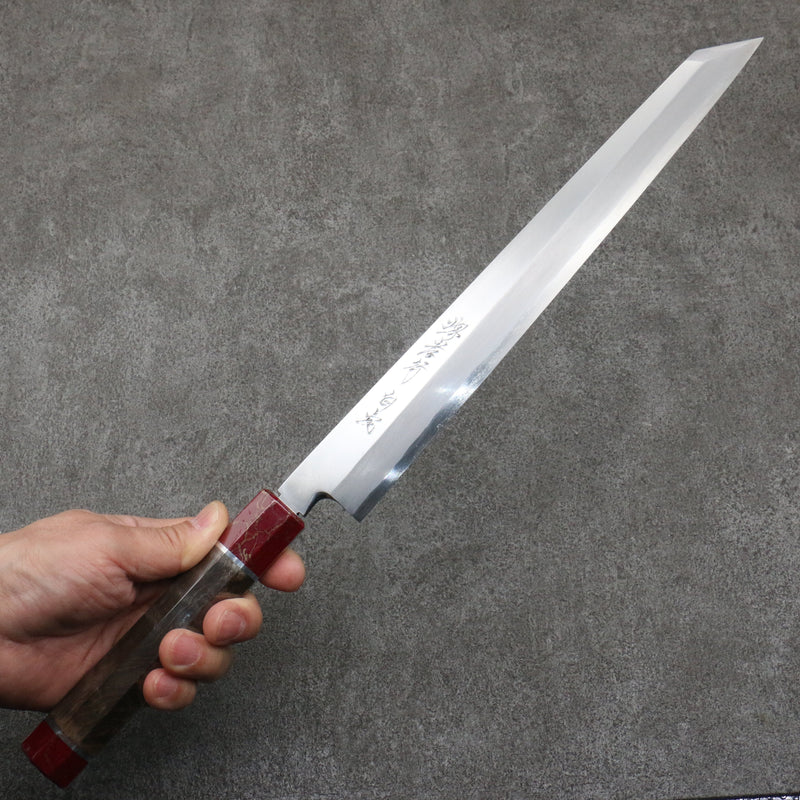 Sakai Takayuki Byakko White Steel No.1 Kiritsuke Yanagiba  300mm Stabilized wood Handle with Sheath - Japannywholesale