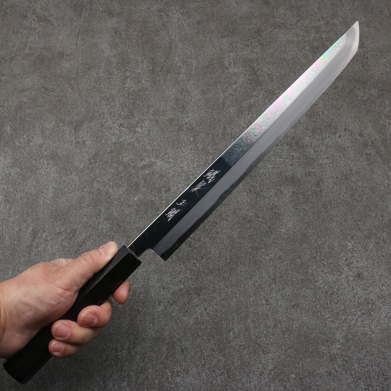 Tessen by Tanaka Tamahagane Sakimaru Yanagiba  300mm Ebony Wood Handle with Sheath - Japannywholesale