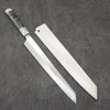 Sakai Takayuki Hien White Steel No.2 Honyaki Kiritsuke Yanagiba  300mm Stabilized wood (White Ferrule and End Cap) Handle with Sheath - Japannywholesale