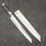 Sakai Takayuki Hien White Steel No.2 Honyaki Kiritsuke Yanagiba  300mm Stabilized wood (White Ferrule and End Cap) Handle with Sheath - Japannywholesale