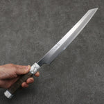 Sakai Takayuki Chef Series Hien Silver Steel No.3 Kiritsuke Yanagiba  270mm Stabilized wood (White Ferrule and End Cap) Handle with Sheath - Japannywholesale