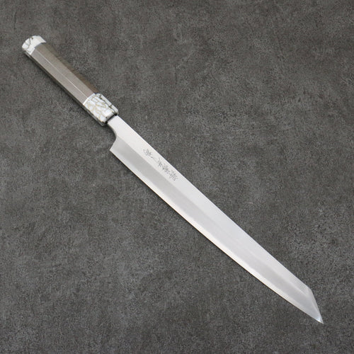 Sakai Takayuki Chef Series Hien Silver Steel No.3 Kiritsuke Yanagiba  300mm Stabilized wood (White Ferrule and End Cap) Handle with Sheath - Japannywholesale