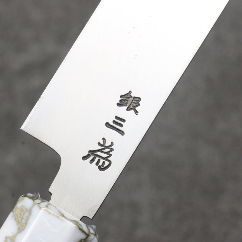 Sakai Takayuki Chef Series Silver Steel No.3 Fuguhiki  300mm Stabilized wood (White Ferrule and End Cap) Handle with Sheath - Japannywholesale