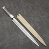 Sakai Takayuki Chef Series Silver Steel No.3 Fuguhiki  300mm Stabilized wood (White Ferrule and End Cap) Handle with Sheath - Japannywholesale