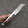 Sakai Takayuki Chef Series Silver Steel No.3 Mukimono  180mm Stabilized wood (White Ferrule and End Cap) Handle with Sheath - Japannywholesale