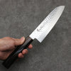 Sakai Takayuki VG10 33 Layer Damascus Santoku  170mm Ebony(6 sided teardrop) Handle - Japannywholesale