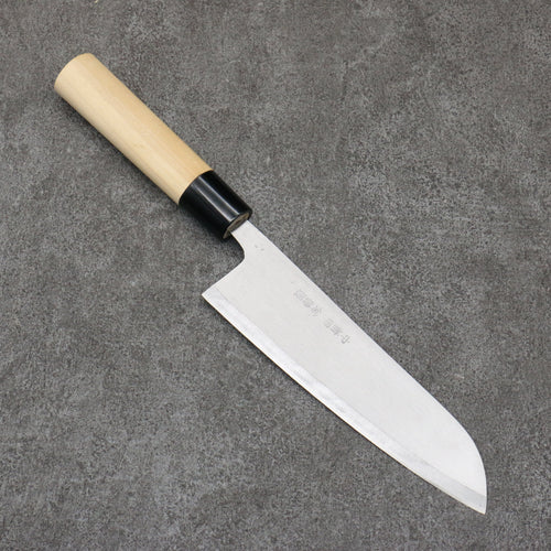 Nakaniida White Steel No.2 Migaki Polish Finish Santoku  165mm Magnolia Handle - Japannywholesale