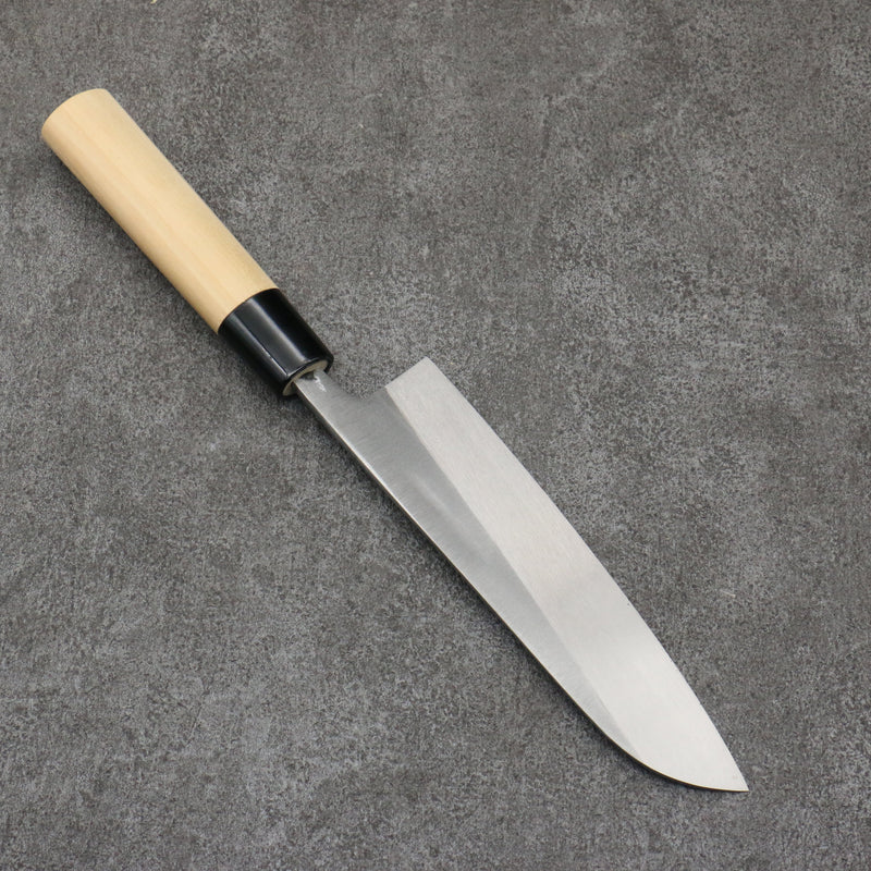 Nakaniida White Steel No.2 Migaki Polish Finish Santoku  165mm Magnolia Handle - Japannywholesale