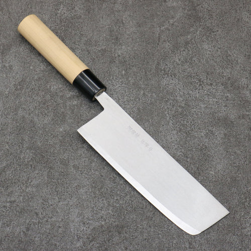 Nakaniida White Steel No.2 Migaki Polish Finish Nakiri  165mm Magnolia Handle - Japannywholesale