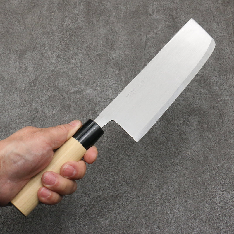 Nakaniida White Steel No.2 Migaki Polish Finish Nakiri  165mm Magnolia Handle - Japannywholesale