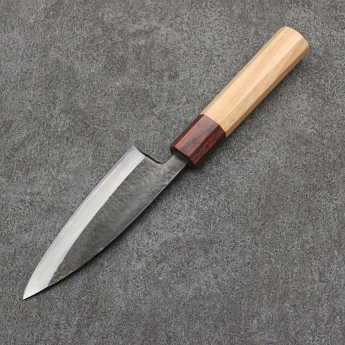 Fukube Shinbu Magomitsu Blue Steel No.2 Hammered Black Finished Deba  120mm Keyaki (Japanese Elm) Handle - Japannywholesale