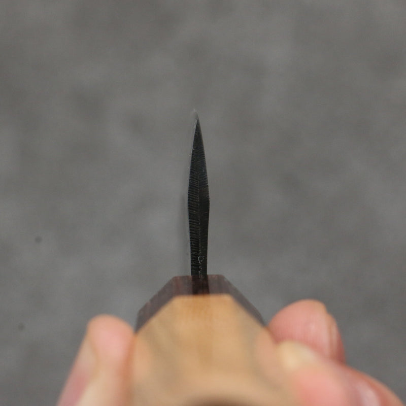 Fukube Shinbu Magomitsu Blue Steel No.2 Hammered Black Finished Deba  120mm Keyaki (Japanese Elm) Handle - Japannywholesale