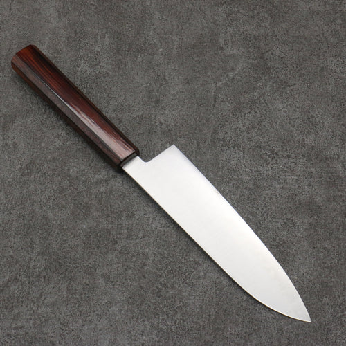 Seisuke Blue Super Migaki Polish Finish Santoku  180mm Burnt Wood Lacquered Handle - Japannywholesale