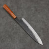 Isamitsu Abe White Steel No.1 Hammered Gyuto  210mm Oak (pentagonal) Handle - Japannywholesale