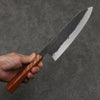 Isamitsu Abe White Steel No.1 Hammered Gyuto  210mm Oak (pentagonal) Handle - Japannywholesale