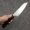 Sakai Takayuki VG10 33 Layer Damascus Kiritsuke Santoku  160mm Ebony(6 sided teardrop) Handle - Japannywholesale