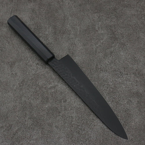 Sakai Takayuki Kurokage VG10 Hammered Teflon Coating Gyuto  210mm Black Lacquered Handle - Japannywholesale