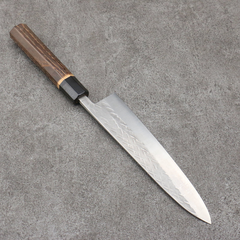 Tadafusa SLD Hammered Gyuto  210mm Burnt Walnut Handle - Japannywholesale