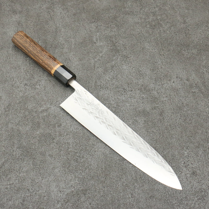 Tadafusa SLD Hammered Gyuto  240mm Burnt Walnut Handle - Japannywholesale