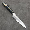 Kajin Cobalt Special Steel Damascus Petty-Utility  135mm Dark Blue and Gold with Fuji Lacquered Handle - Japannywholesale