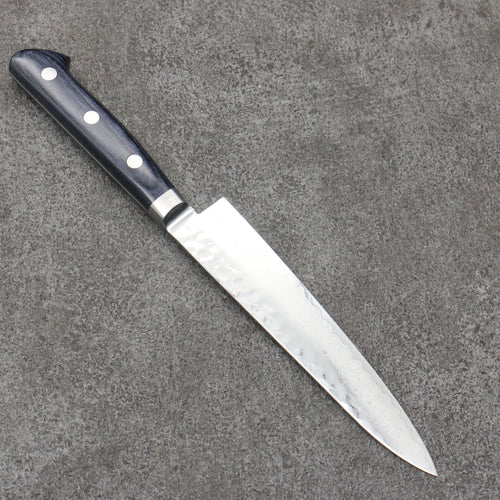 Seisuke VG10 33 Layer Hammered Petty-Utility  150mm Navy blue Pakka wood Handle - Japannywholesale