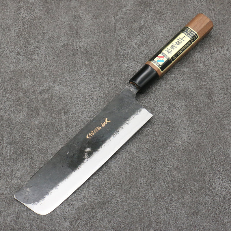 Hayashida Blue Steel No.2 Black Finished Nakiri  170mm Walnut Handle - Japannywholesale