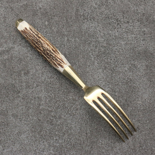 Meguru Stainless Steel Fork  Stag Handle - Japannywholesale