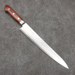 Seisuke Swedish Steel-stn Hammered Sujihiki  240mm Mahogany Handle - Japannywholesale